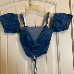 Denim like Crop top